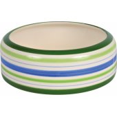 Trixie Ceramic bowl for rabbit green stripes - 500ml 16cm