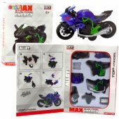 Motorcycle To Assemble Screw Metal 1:14 DIY Green-Blue