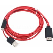 4K 30Hz Ultra HD microUSB į HDMI 2 m raudonas