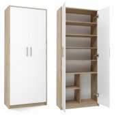 Topeshop REGAŁ BIUROWY SALON OLIV 2D BIAŁY DĄB SONOMA