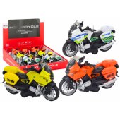 Sports Motorcycle with Friction Drive 3 Designs Yellow/ Orange/ White