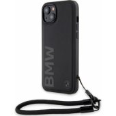 Signature Leather Wordmark Cord iPhone 15/ 14/ 13 Black