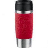 Emsa TRAVEL MUG Classic termo puodelis (tamsiai raudonas / nerūdijantysis plienas, 0.36 lit