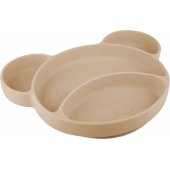 Silikoninė siurbtukų trigeminalinė lėkštė BEAR 51/ 401 smėlio spalvos