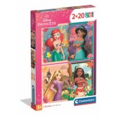 Super Color DISNEY PRINCESSES dėlionė 2x20 | Clementoni 24092 | 3+