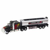 Tank Truck Timber Transport Pull-Back Drive Lights Sounds 1:36