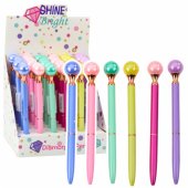 Large Pearl Ballpoint Pen Rotating Mechanism Blue Ink 1.0mm Mix