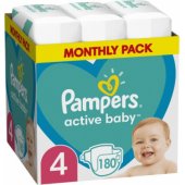 Active Baby Nappies, Size 4, 180 Diapers, 9kg-14kg