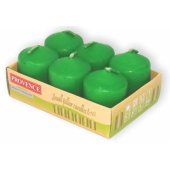 Candles Dark Green Ø3.8x5.5cm 6pcs