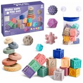 Soft Rubber Educational Blocks Animals Numbers Patterns Colorful 27 pc