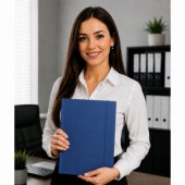 Cardboard Folder with Elastic Band, Lacquered, A4, 300 g/ m2, Blue