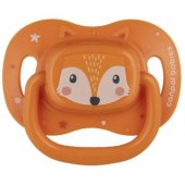 Silikoninis simetriškas čiulptukas 18m+ CUTE ANIMALS 34/ 926 oranžinis