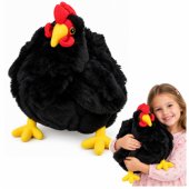 Plush Hen Stuffed Animal Cuddly Toy Soft Fluffy Black 40 cm