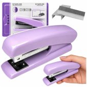 Metalinė biuro segiklis iki 25 lapų, 24/ 6 ir 26/ 6 kabės, violetinis