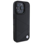 Sign Leather Crossing Lines Pattern iPhone 16 Pro Max, juodas