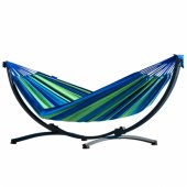 Garden Hammock with Frame for Two People, Green and Blue, 200x120