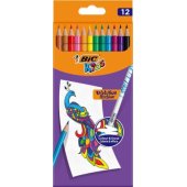 Bic Kids Evolution Illusion spalvoti pieštukai, 12 spalvų, BIC