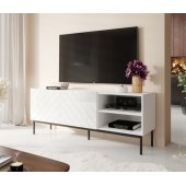ABETO Black Steel Frame 150x42x60cm White/ Gloss White
