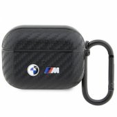 Carbon Double metalinio logotipo AirPods Pro dėklas, juodas