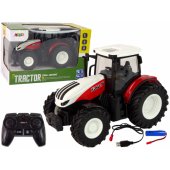 Agricultural Tractor 1:24 Remote Controlled R/ C Pilot Farm White Red