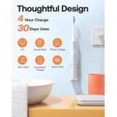 D2 Electric toothbrush x8 brushes / travel case / holder / cable White
