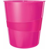 Leitz Wow 15L pink wastebasket (10K345W)