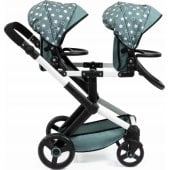 Xeo Twin Doll Stroller Gray with Stars
