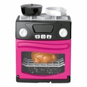 Spielküche mit Backofen, Lebensmitteln, Lichtern, Geräuschen, Rosa