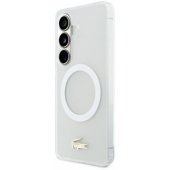 PC/ TPU matinio paviršiaus magnetinis dėklas su auksiniu logotipu Galaxy S26, baltas