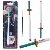Katana kardo anime tušinukas, metalinis, juodu rašalu, su keičiamu užpildu Tu