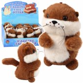 Plush Otter with Wiggle Tail and Squeak Sounds Keychain 12.5 cm
