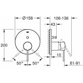 Essence Shower mixer with 2-way diverter Brushed Warm Sunset
