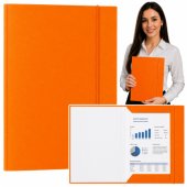 Cardboard Folder with Elastic Band, Lacquered, A4, 300 g/ m2, Orange