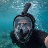 Full Face Snorkeling Diving Mask with Anti-Fog System Black L/ XL