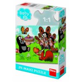 _6820907 Dino grindų dėlionė, 24 vnt., Kurmis švenčia gimtadienį