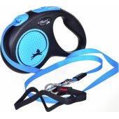 Flexi automatic leash New Neon S tape 5 m color blue.