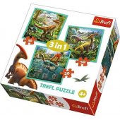 Trefl dėlionė 3-in-1 – Neįprastas dinozaurų pasaulis (GXP-645298)