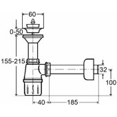 "Viega bottle trap 5/ 4"" DN32 white (703110)"