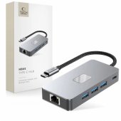 Hub HB05 9in1 USB-C SD HDMI 4K Grey