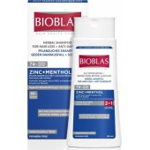 BIOBLAS hair shampoo with zinc and menthol against hair loss 360m
