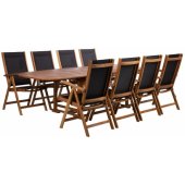 FABIOLA table and 8 chairs brown