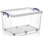 Box with Wheels Clear 56x37x30cm 42L