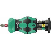 Wera Kraftform Kompakt Stubby Magazine RA 2, antgalių rinkinys, juoda/ žalia, 6-pi