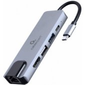 GEMBIRD kelių prievadų adapteris USB Type C