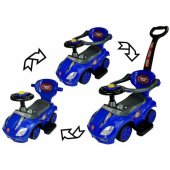 Toddlers Ride On Push Along with Parent Handle Mega Car 3in1 Blue