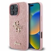 Fixed Glitter Big 4G dėklas, skirtas iPhone 16 Pro, rožinis