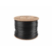 F/ UTP kabelis Cat.6 CU 305m lauko fluke passed juodas