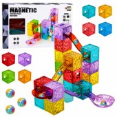 Magnetic Construction Blocks Cubes Ball Track Colorful 28 pcs.