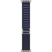 49mm Navy Alpine Loop - Medium - Natural Titanium Finish