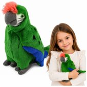 Plush Parrot Macaw Exotic Bird Mascot Cuddly Toy Green 24 cm